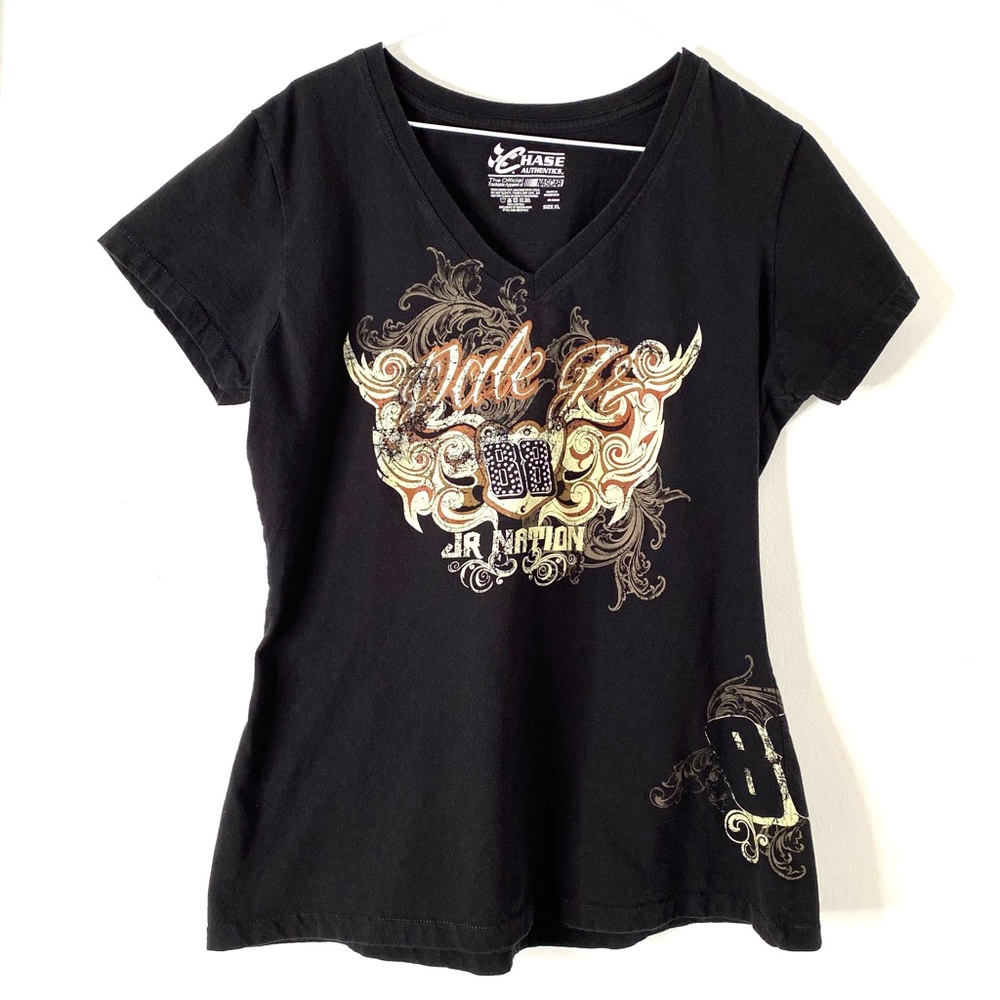 Dale Jr 88 Chase Authentics NASCAR V-Neck Graphic Tee Rhinestone